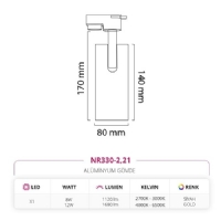 Nevo Dekoratif Ray Spot Siyah Gold NR330-2