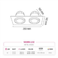 Nevo Sva Alt kili Led Spot Siyah ND296-2