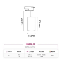 Nevo Dekoratif Ray Spot Siyah NR328