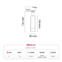Nevo Dekoratif Ray Spot Beyaz NR341
