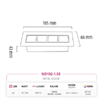 Nevo Sva Alt Led Spot Beyaz Siyah ND102-1