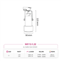 Nevo Dekoratif Ray Spot Beyaz Eskitme NR112-1