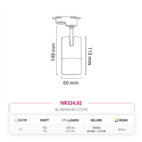 Nevo Dekoratif Ray Spot Siyah NR324