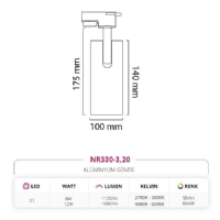 Nevo Dekoratif Ray Spot Siyah Bakr NR330-3