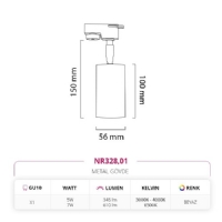 Nevo Dekoratif Ray Spot Beyaz NR328