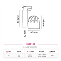 Nevo Dekoratif Ray Spot Siyah NR251