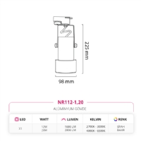 Nevo Dekoratif Ray Spot Siyah Bakr NR112-1