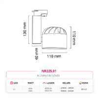 Nevo Dekoratif Ray Spot Beyaz NR225