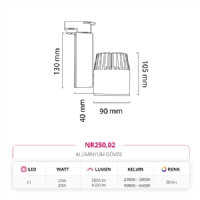 Nevo Dekoratif Ray Spot Siyah NR250