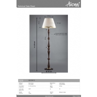 AVONNI HLM-9046-1E Eskitme Kaplama Lambader, E27, Metal, Ahap, 45cm