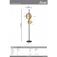 AVONNI LM-9113-2BSY Siyah Boyal Lambader E14 Metal Pleksi 36cm