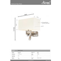 AVONNI HAP-9072-M3-N Nikel Kaplama Aplik, E27, Metal, 28x20cm